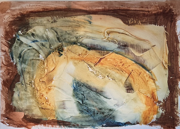 JW Goossen's Cave of Mystery mixed media painting from his Mixed Media Artwork Series...