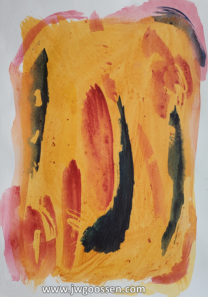 JW Goossen's Fire mixed media painting from his Mixed Media Artwork Series...