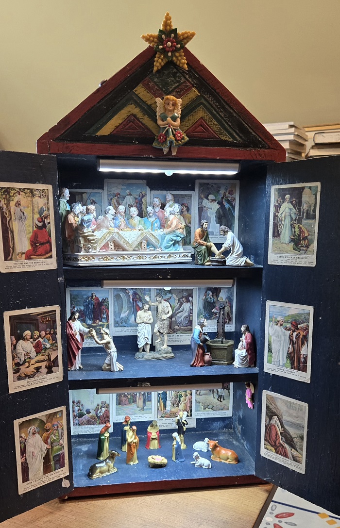 JW Goossen's Meditation Station Inside with Light from his Religious Series...